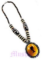Resin Oval Pendant Necklace - click here for large view